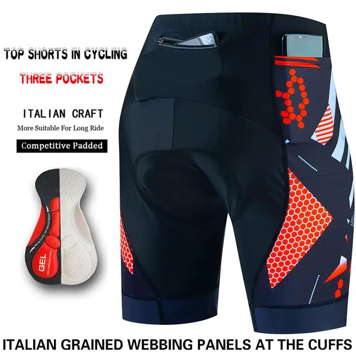 Short de cyclisme à trois poches pour homme, collants de vélo, short de vélo rembourré en gel 5D, sh