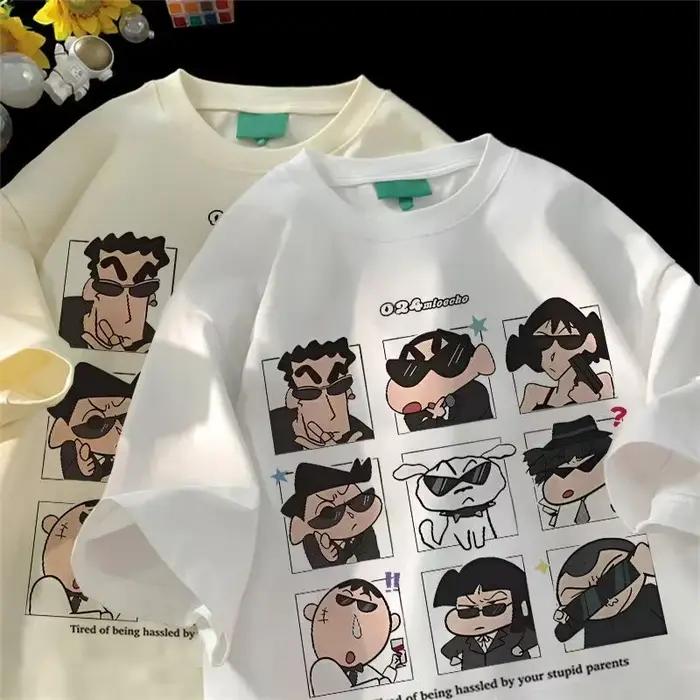 2025 été femmes vêtements Streetwear Crayon Shin Chan imprimer dessin animé t-shirt hauts hommes fem
