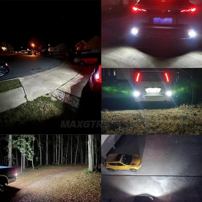 2x Ampoules LED P21W BA15S Canbus 1156 BAY15D 1157 P21/5W T20 W21W pour voiture, 6500K Blanc Rouge,