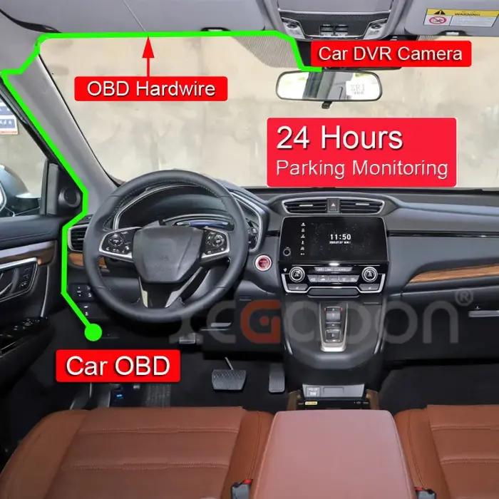 24 heures Mini Mico Ports USB 5V 3A câble de Charge de voiture cordon dur OBD 3.5 mètres avec interr
