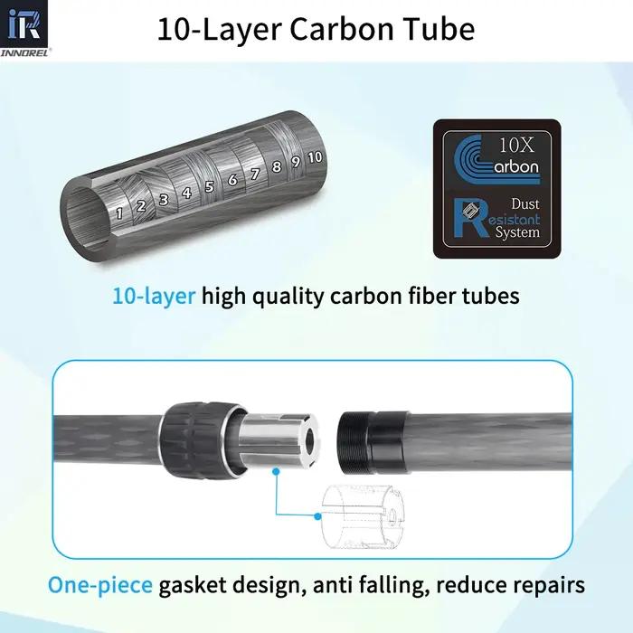 Trépied universel en Fiber de carbone à 10 couches ER362C/ER402C, colonne centrale, poteau d'extensi