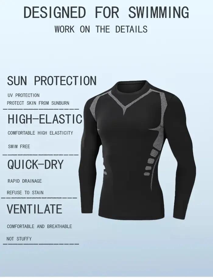 Maillot de bain homme protection solaire complète manches longues surf plongée apnée sport aquatique