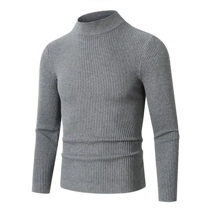 Nouveaux hommes mode faux col roulé chandails à manches longues Waem pull pull hiver coupe ajustée r
