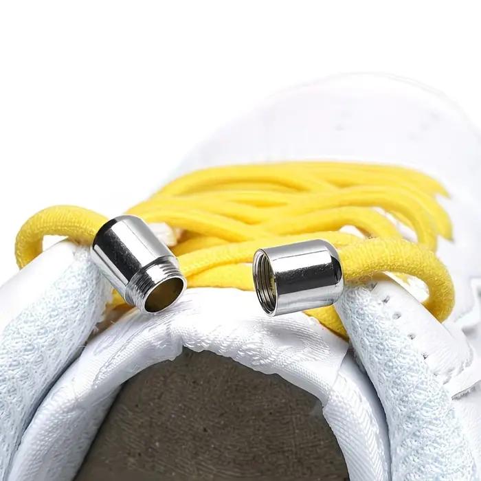 Lacets élastiques sans nœuds conception semi-circulaire fermeture métallique lacets paresseux pour adultes baskets chaussures de ville occasions sportives et quotidiennes