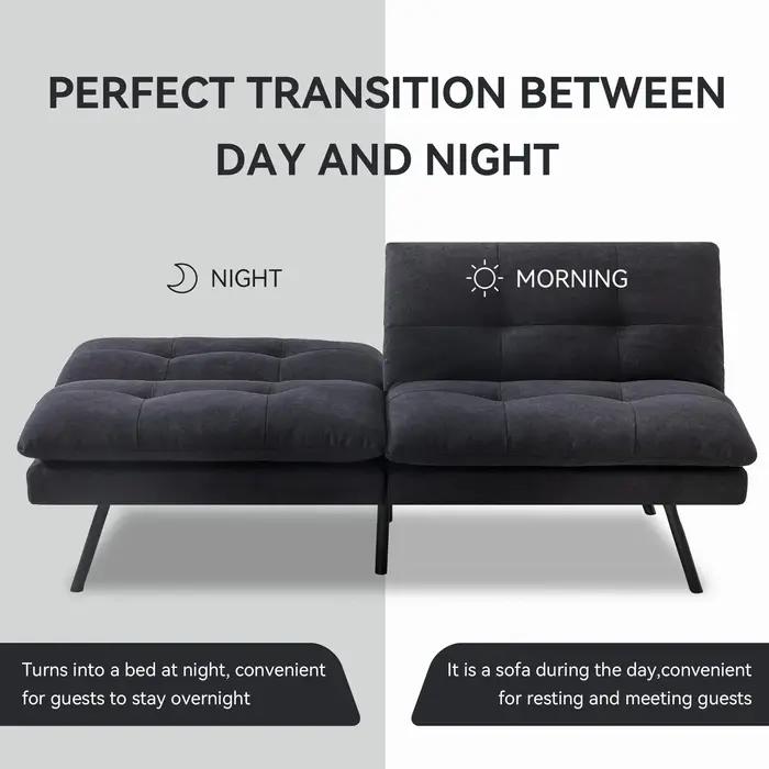 Hcore-Canapé-lit en mousse à mémoire de forme, sofa convertible, causeuse noire pour petits espaces,