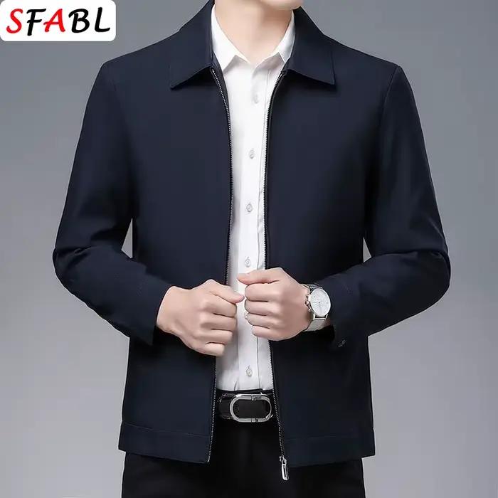 Veste à col rabattu pour homme, style décontracté et professionnel, nouvelle marque, couleur unie, v