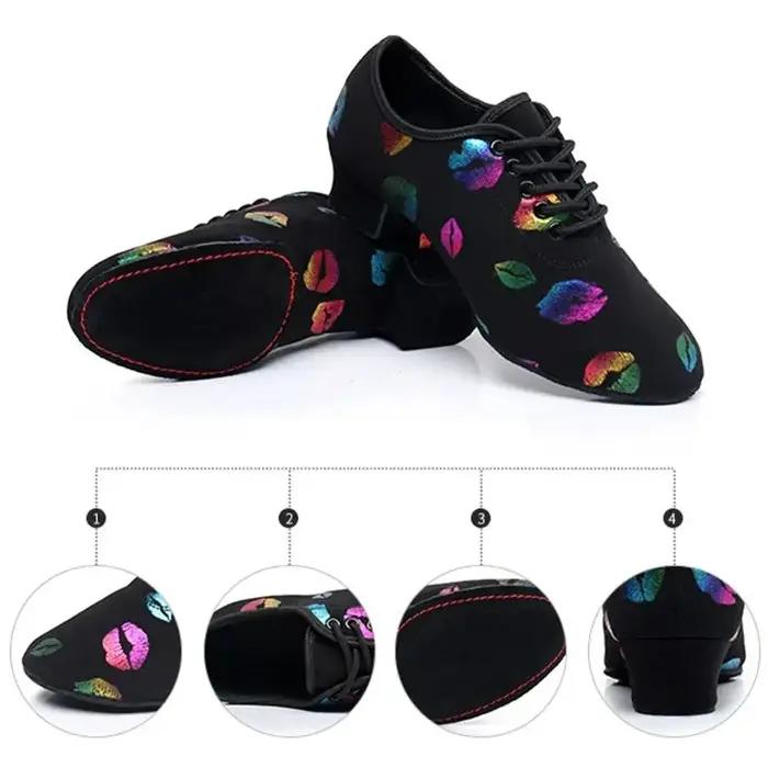 Chaussures de danse pour femmes, chaussures de danse Jazz pour salle de bal, Salsa latine, talons ha