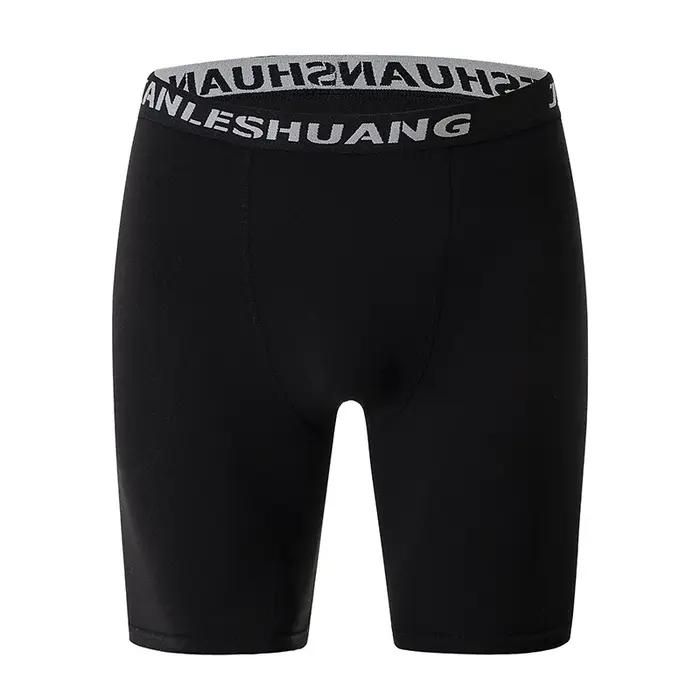 Short à taille élastique pour hommes et adolescents, sous-vêtements de sport longs, course à pied, f