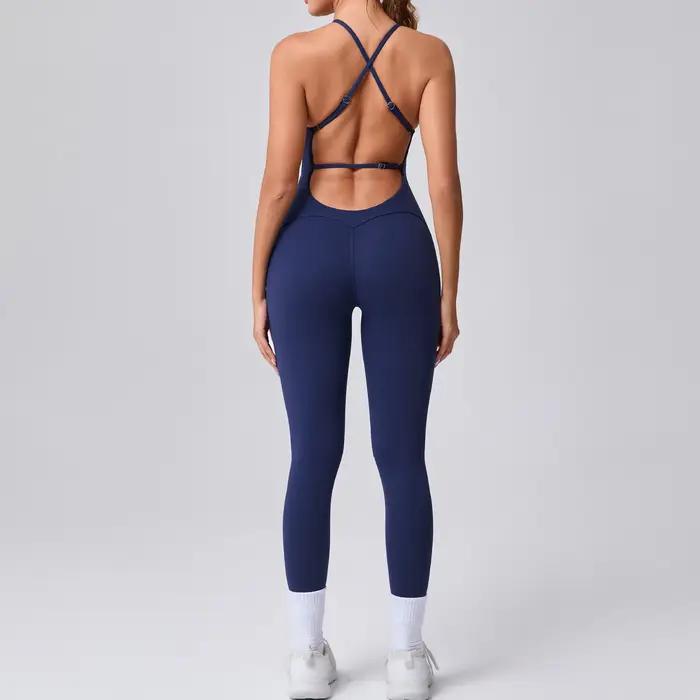 2025 nouveau dos Sexy bretelles croisées beauté dos pêche hanche femmes formation Yoga costume femme