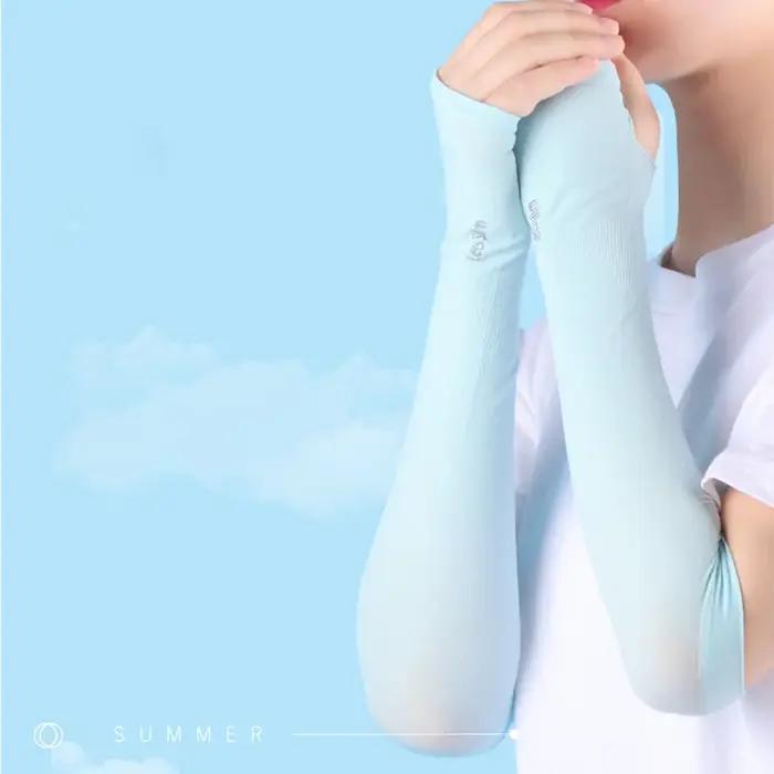 Manchons de bras solaires UV pour femmes et hommes, gants de cyclisme sans doigts, Cool Muff, couver