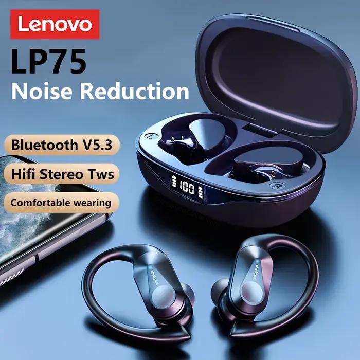 2/4/6/8 pièces d'origine Lenovo LP75 sans fil sport Bluetooth casque oreillette réduction du bruit é