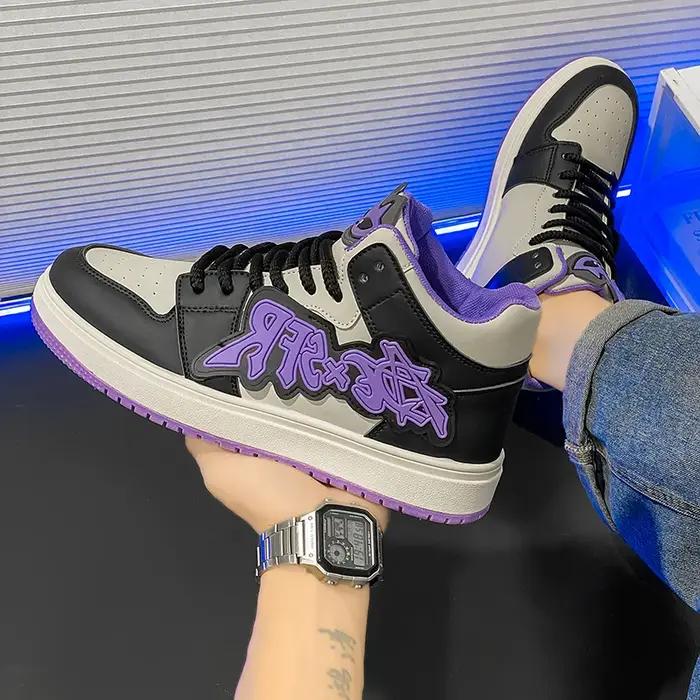 Baskets de skateboard montantes pour hommes, chaussures de sport décontractées, streetwear original,
