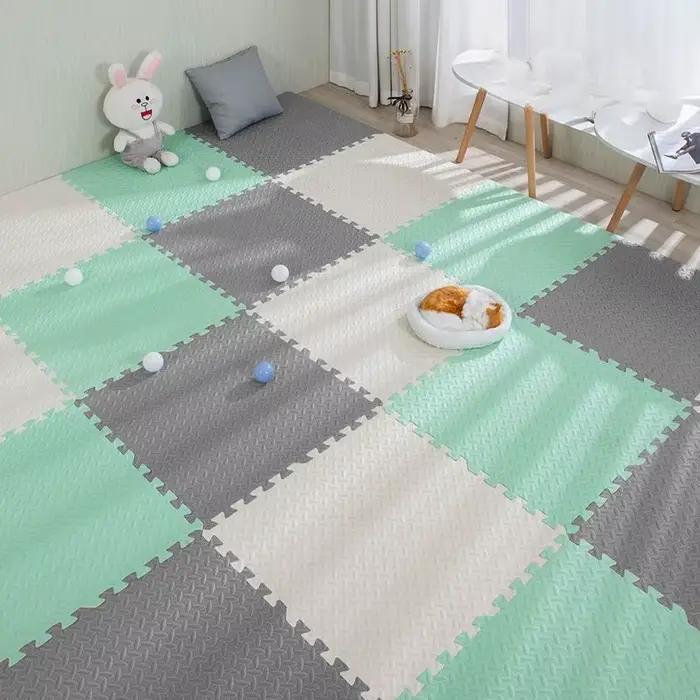 Tapis de jeu en mousse pour bébé, 16 pièces, tapis de Puzzle pour enfants, carreaux d'exercice imbri