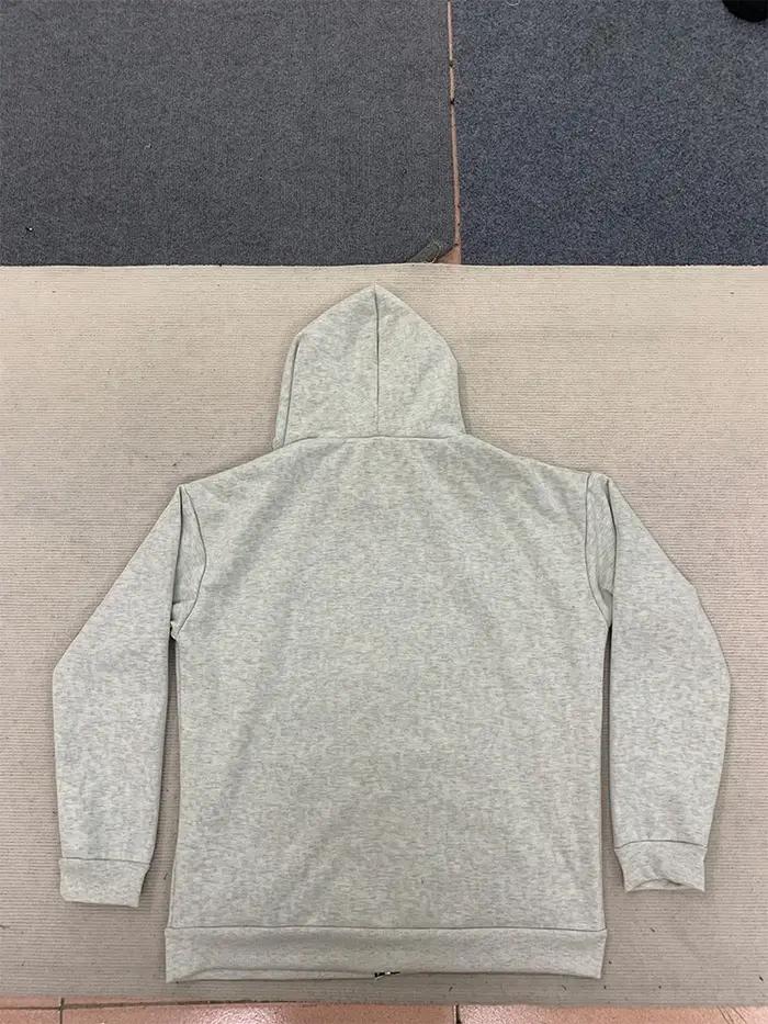 Automne/hiver léopard gris Double face sweat à capuche avec fermeture éclair hommes décontracté haut