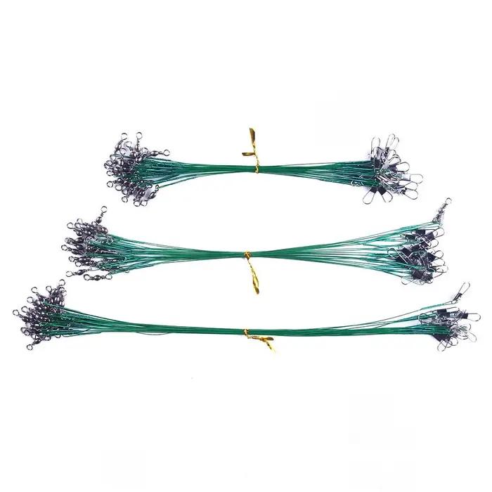 Ligne de pêche en acier Anti-morsure, Leader de fil d'acier avec accessoire de pêche pivotant, laiss