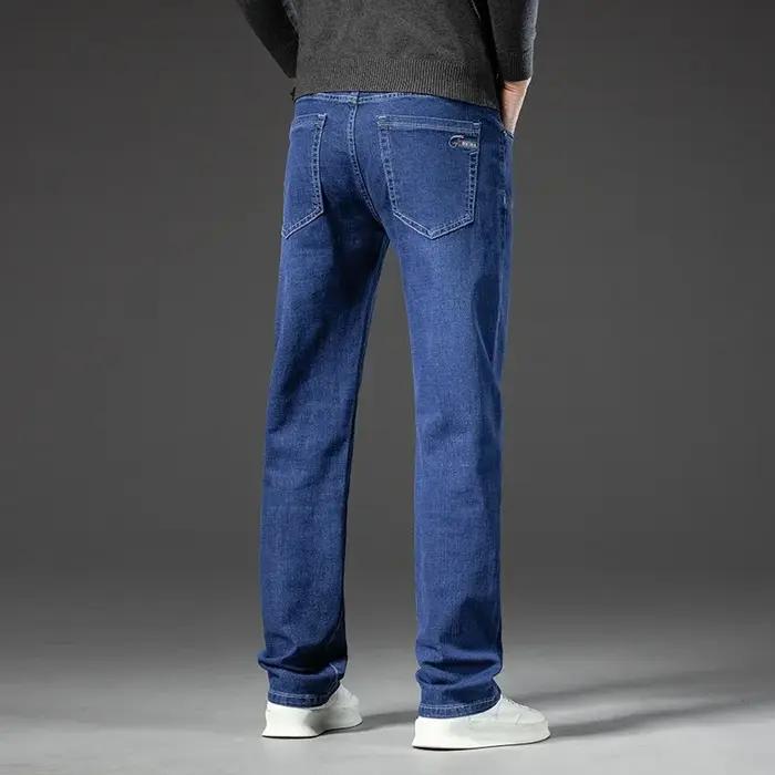 Jean droit en Denim pour hommes, pantalon en Denim, Style classique, extensible, décontracté, grande