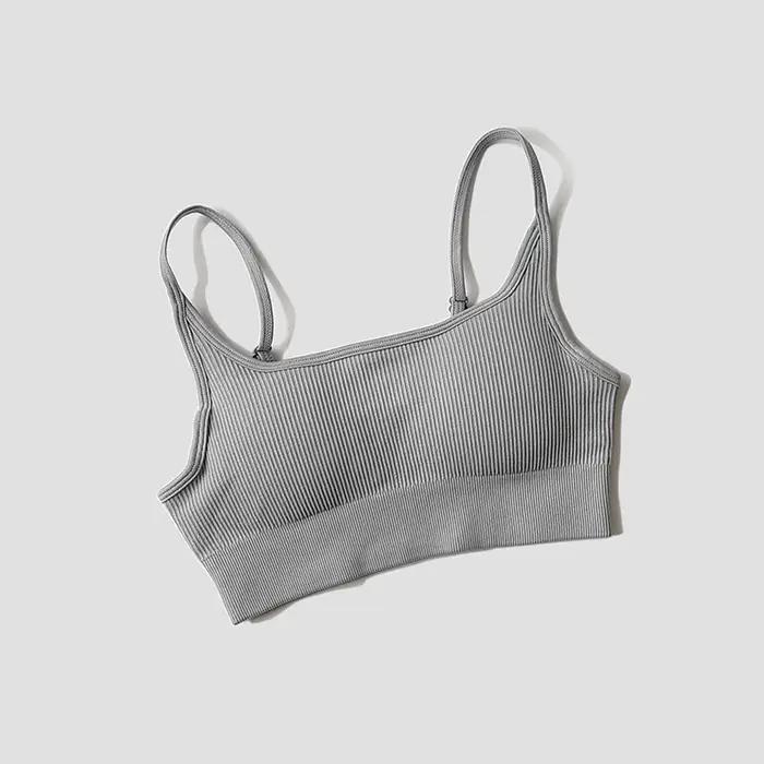 Haut court femme sexy sans couture soutien-gorge dos nu yoga gym fitness débardeur sport