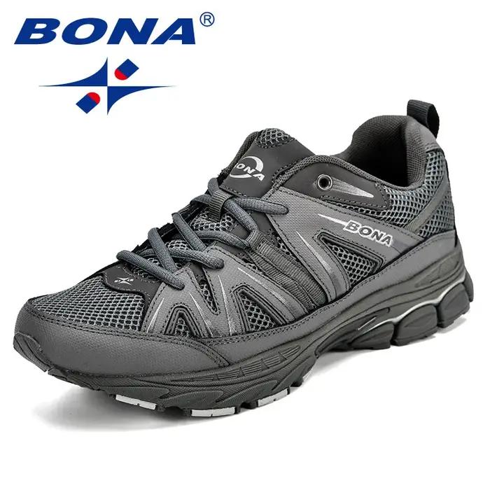 BONA – chaussures de course à lacets en microfibre pour hommes, baskets de Sport en maille, souliers