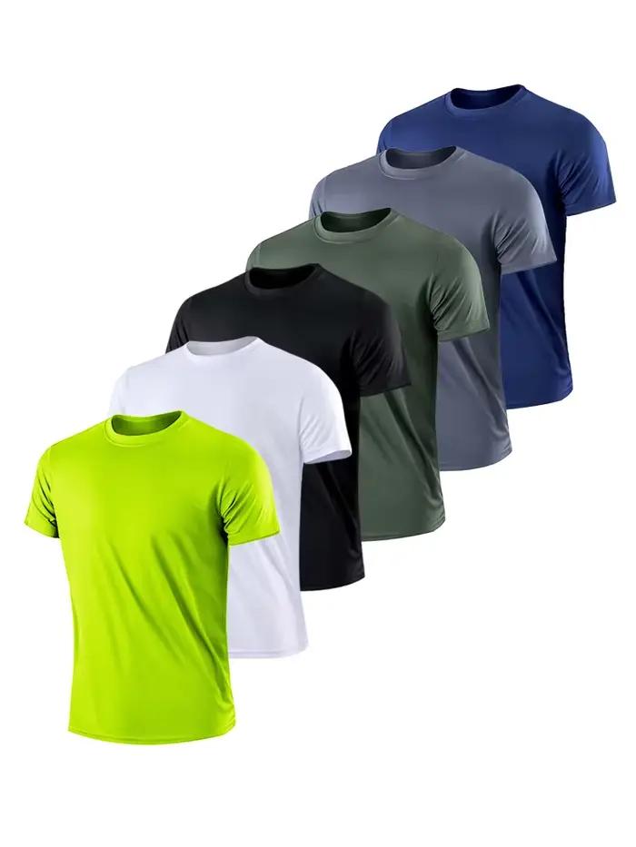 T-shirt de sport à séchage rapide ultraléger pour homme, haut léger, respirant, solide, document, en