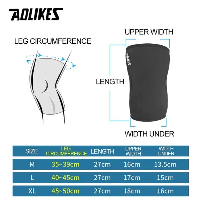 AOLIKES 1 paire 7mm néoprène sport genouillères Compression haltérophilie pressurisé Crossfit entraî