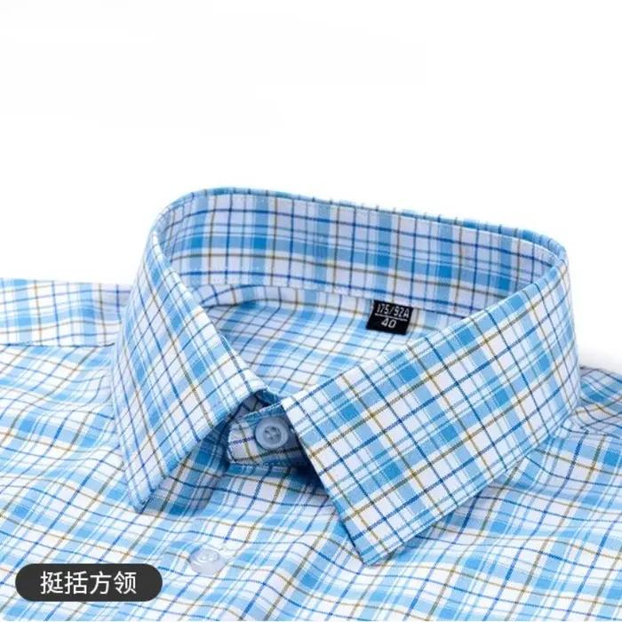160KG chemises pour hommes Big and Tal classique Plaid rayure Oxford 100 coton chemise à manches cou