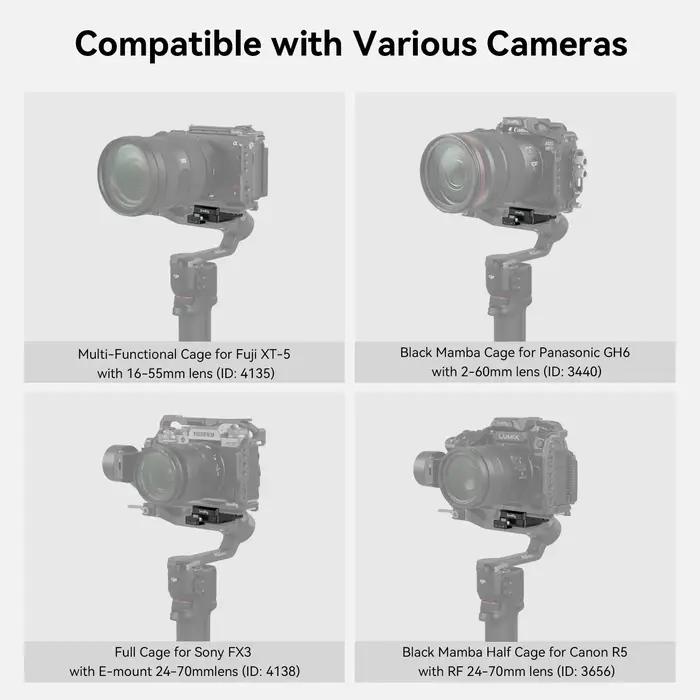 SmallRig RS 3 Mini pince à dégagement rapide pour DJI RS 3 Mini, plaque de montage arca-swiss, prise