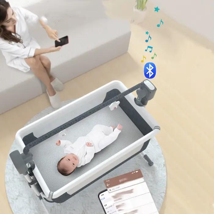 Moussinet pour bébé, à bascule électrique automatique avec télécommande, couffin de chevet pour nouv
