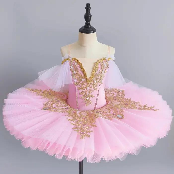 Tutu de Ballet professionnel pour filles, plateau bleu rose, crêpes, robe de soirée de ballerine, Co