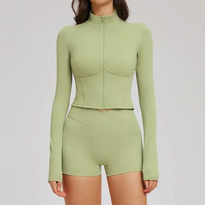 Ensemble de survêtement pour femme 2 pièces, ensemble de yoga, tenue de sport, fermeture éclair, man