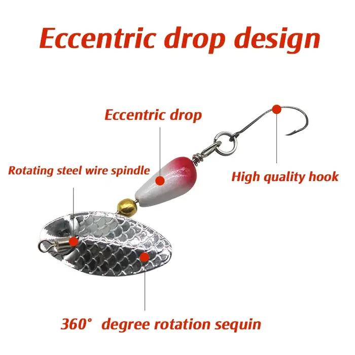 Appât Élen métal avec cuillère spinner, matériel de pêche, 1 pièce, 3/4g