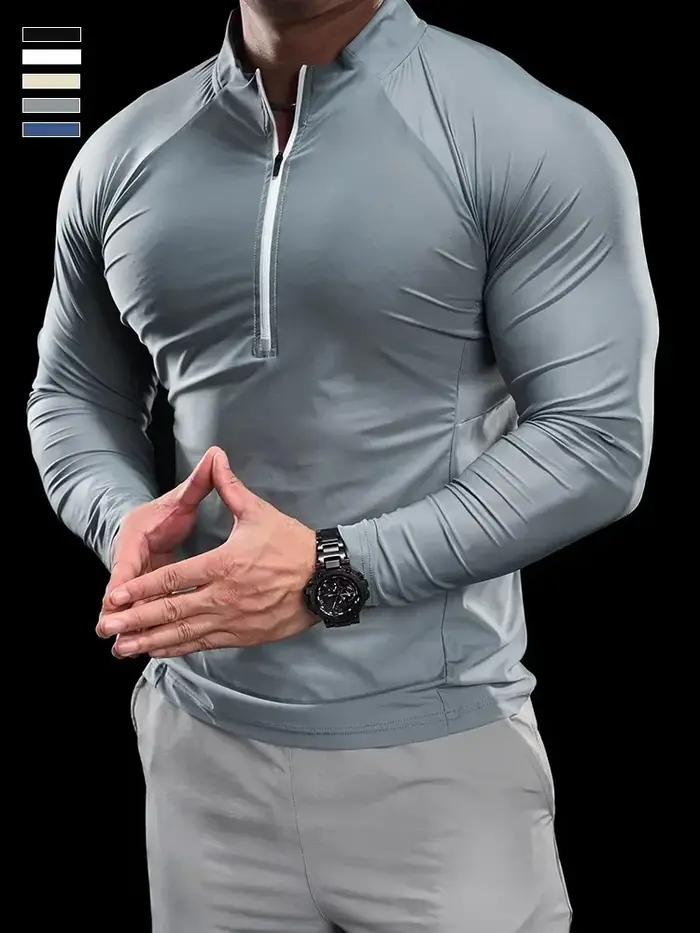 T-shirt de sport pour hommes, hauts de Fitness, de course, d'entraînement, col rond, séchage rapide,