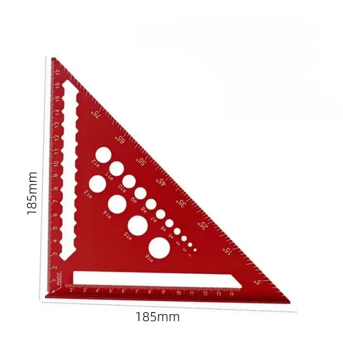 Règle triangulaire métrique de 7 pouces, rapporteur d'angle en alliage d'aluminium, règle de mesure