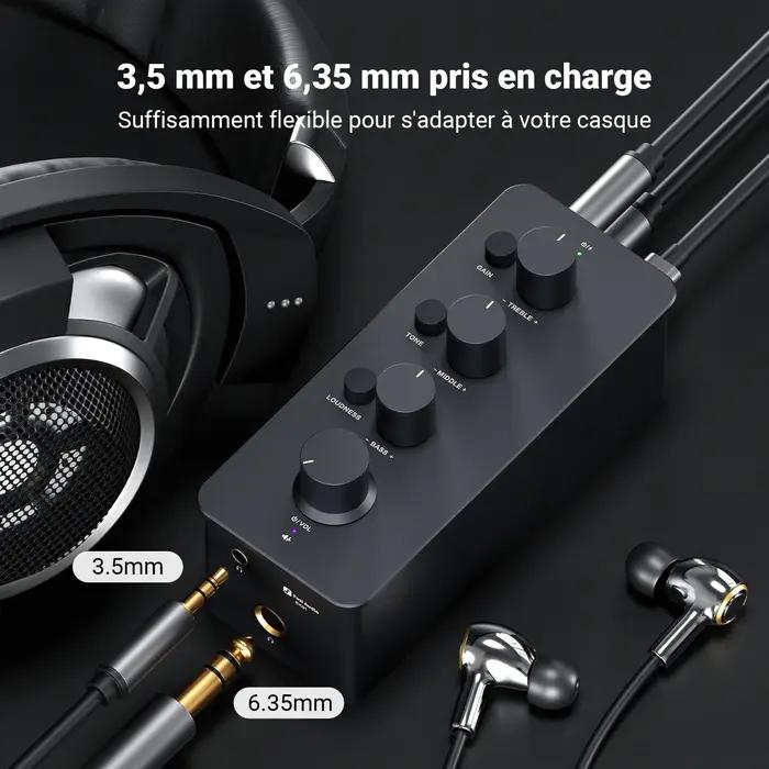 Fosi Audio SK01 amplificateur et préamplificateur de casque 2 en 1 pour écouteurs