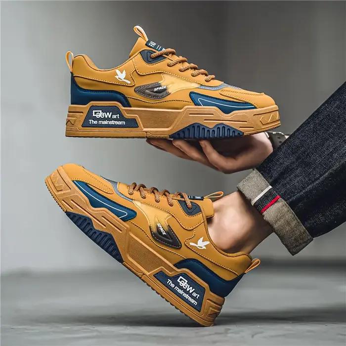 Chaussures de sport décontractées en cuir pour hommes, chaussures basses, chaussures de course, chau