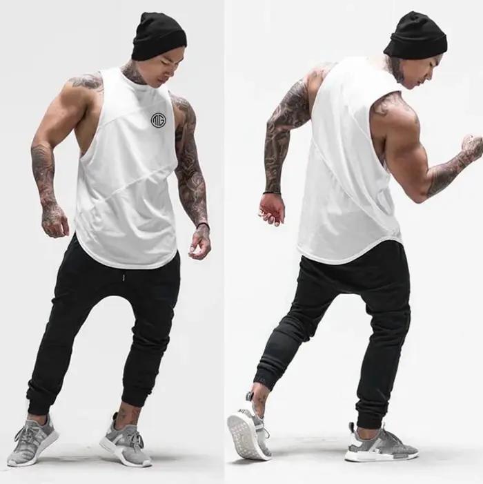 Muscleguys – gilet de course sans manches pour hommes, chemise d'été en coton avec coutures en maill