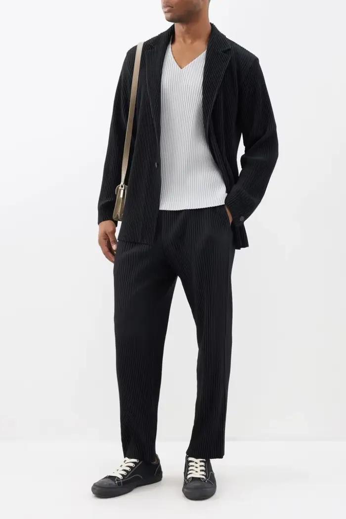 Blazers plissés doublés décontractés, manteau coupe couvertes, veste de haute qualité, mode professi