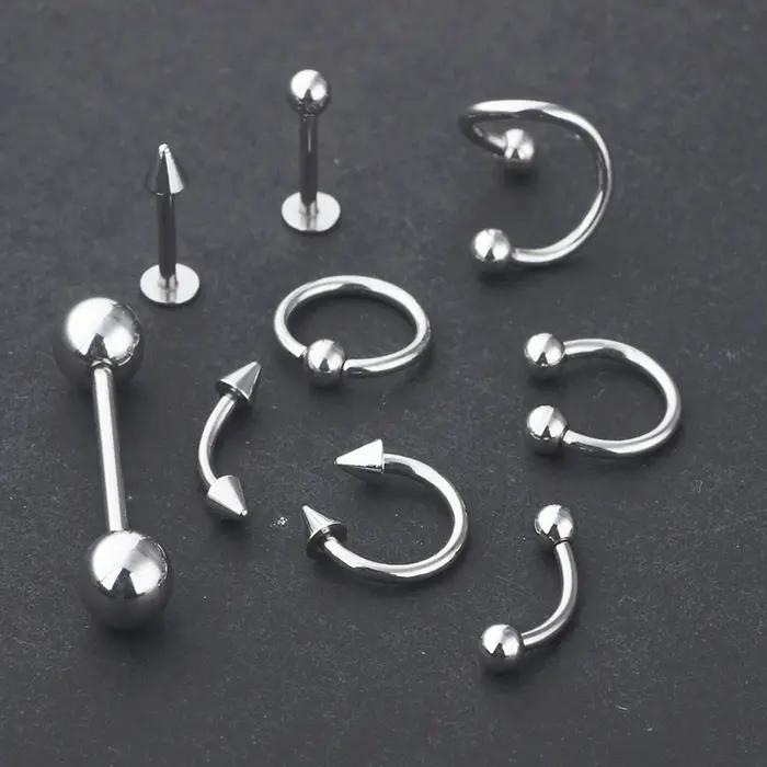 100 pièces Lot anneau de nez en acier chirurgical cerceau narine Piercing Septum anneau fer à cheval