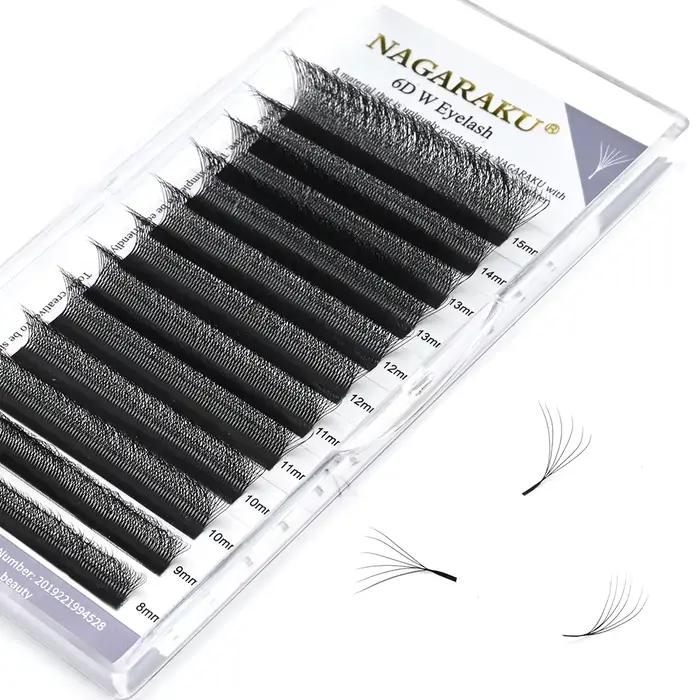 NAGARAKU 6D W forme floraison automatique Bloom ventilateurs préfabriqués Extensions de cils lumière