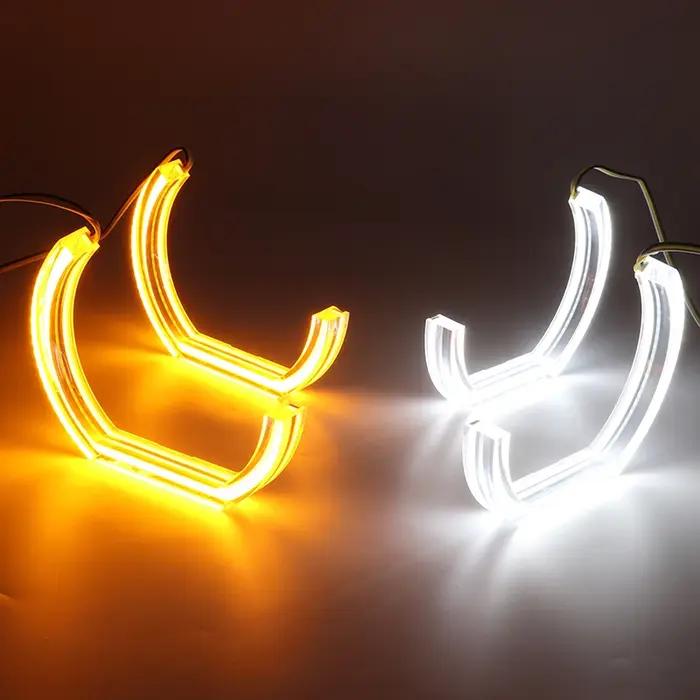 LED cristal yeux d'ange coupe Style DRL DTM U forme lumière 6000K blanc jaune pour BMW série 1 E82 E