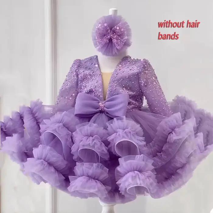 Princesse filles robe de bal à paillettes fête Tutu robes bébé enfants fleur fille mariage fête d'an
