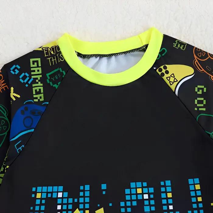 Maillot de bain deux pièces pour garçons 2026 avec short imprimé, tenue de bain pour enfants, maillo