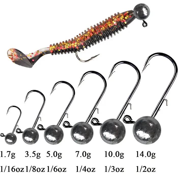 10 pièces tête de gabarit crochet de pêche 3.5g 5g 7g 10g 14g boule ronde tête de gabarit crochet sa