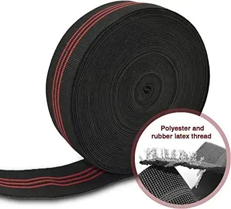 Sangle de chaise noire, élastique, ceinture élastique, 2 "de large, quarante rouleau de 36 pieds/472