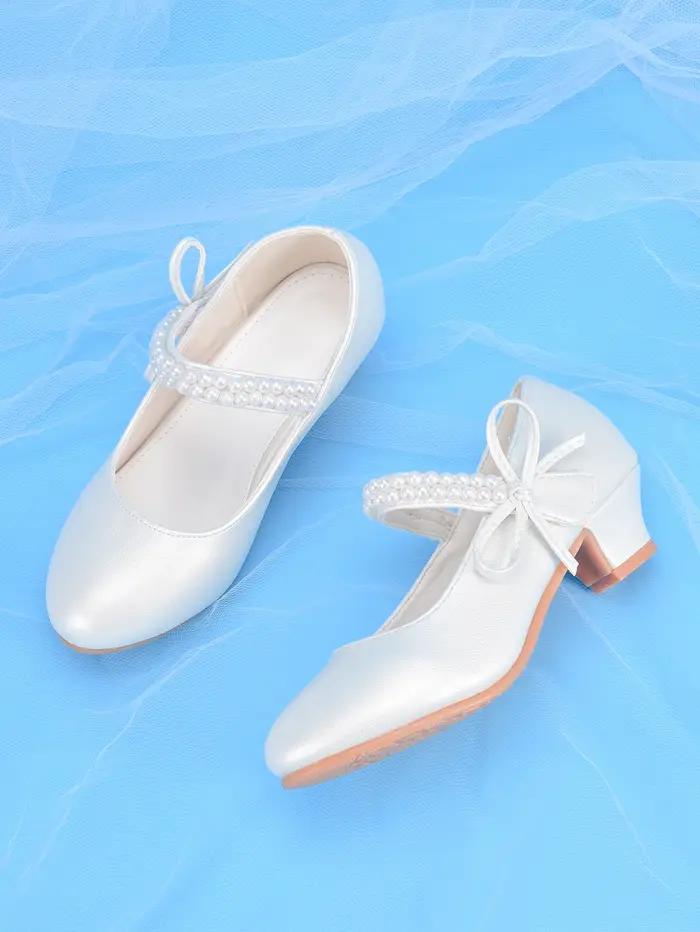 Talons hauts Princess Fashion pour filles, blancs, idéaux pour les robes, les spectacles, les fêtes