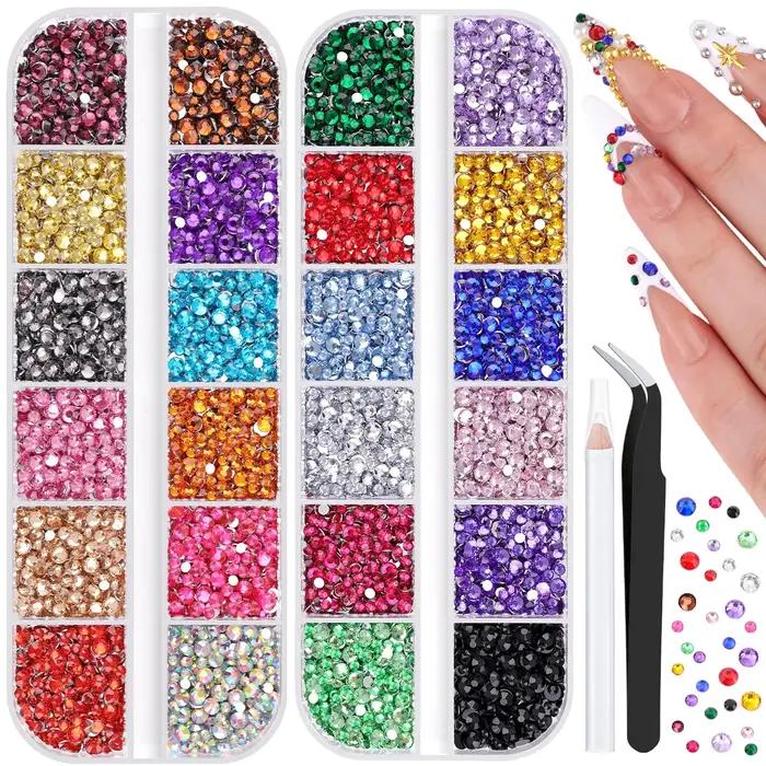 5000 pièces petits strass en résine pour Nail Art, strass colorés 2/3MM pierres précieuses pour ongl