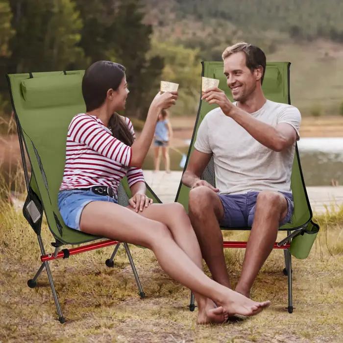 Chaise pliante ultralégère pour Camping, voyage, pêche, barbecue, randonnée, forte charge 150kg, pla