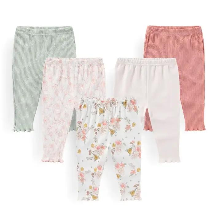 Kiddiezoom – pantalons en coton doux pour bébés garçons et filles, 5 pièces/lot, à la mode, mignons,