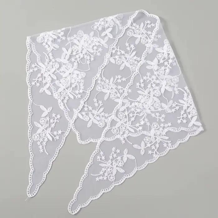 Mode Ins dentelle cheveux écharpe femmes rétro Triangle bandes de cheveux Vintage triangulaire foula