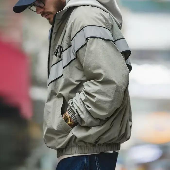 Maden-Blouson Bombardier Vintage pour Homme, Manteau d'Entraînement, Vibe, Coupe-Vent, à Capuche, à