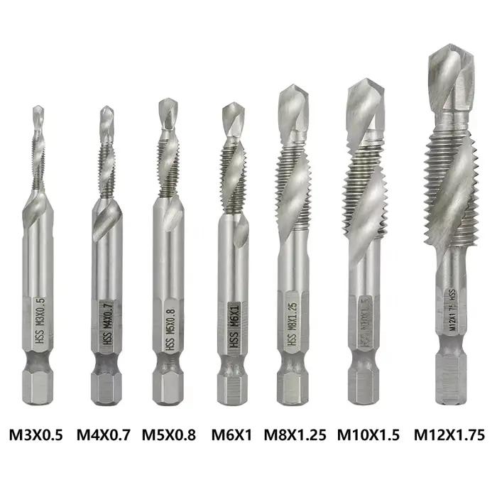 XCAN – taraud métrique à tige hexagonale, robinet composé et perceuse, flûte en spirale, filetage HS